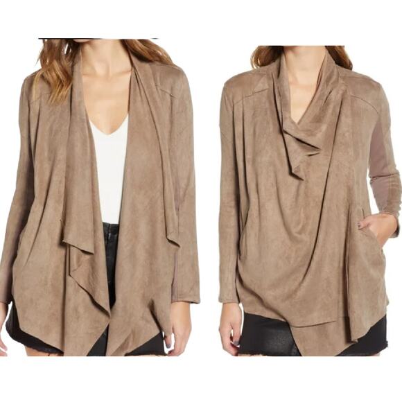 Blank NYC Jackets & Blazers - Blank NYC Tan Faux Suede Jacket Size Medium Draped Cloud Nine